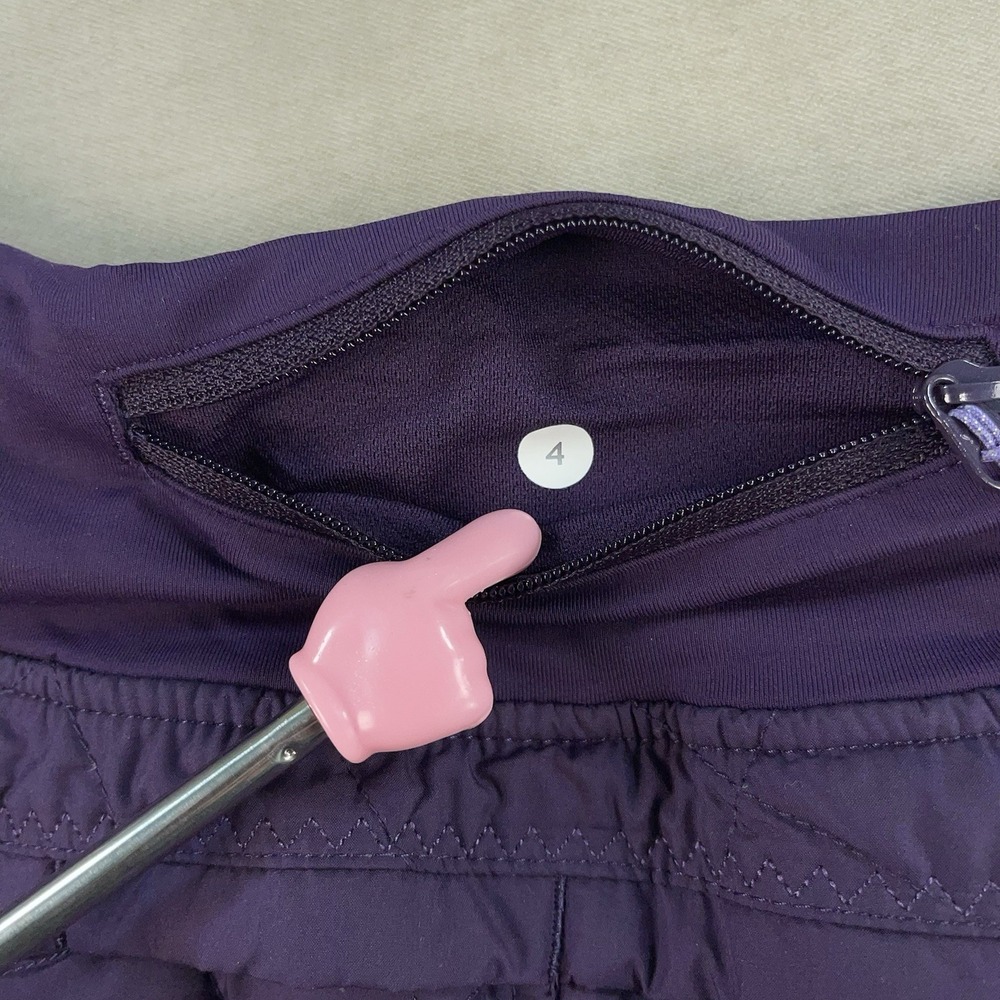 Lululemon Hot Cheeks Quilted Shorts Women 4 Purple High Rise Athletic Running - Picture 4 of 11